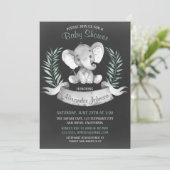 Waterverf van alkboard Elephant Baby shower Kaart (Staand voorkant)