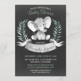 Waterverf van alkboard Elephant Baby shower Kaart