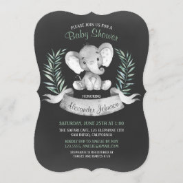 Waterverf van alkboard Elephant Baby shower Kaart