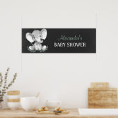 Waterverf van alkboard Elephant Baby shower Poster (Keuken)