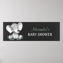 Waterverf van alkboard Elephant Baby shower Poster