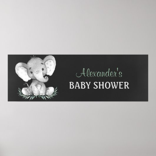 Waterverf van alkboard Elephant Baby shower Poster (Voorkant)