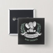 Waterverf van alkboard Elephant Baby shower Vierkante Button 5,1 Cm (Voorkant /achterkant)