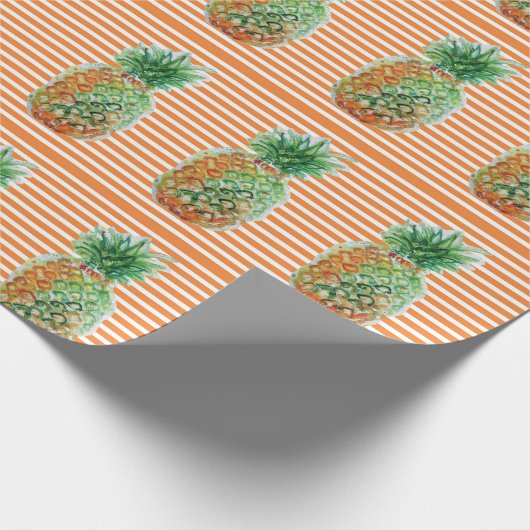 Waterverf van anananassap, Oranje stripe Cadeaupapier (Hoek)
