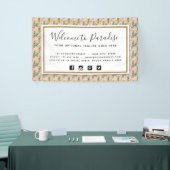 Waterverf van ananas en Hibiscus Flowers Tropisch Spandoek (Beurs)