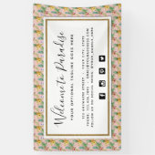 Waterverf van ananas en Hibiscus Flowers Tropisch Spandoek (Verticaal)