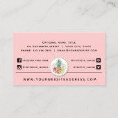 Waterverf van ananas en Hibiscus Flowers Tropisch Visitekaartje (Achterkant)