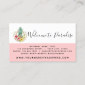 Waterverf van ananas en Hibiscus Flowers Tropisch Visitekaartje (Achterkant)