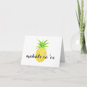 Waterverf van ananas Hawaiian mahalo iā oe bedankt