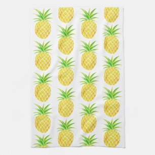 Waterverf van ananas Tropische keukenhanddoeken