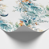 Waterverf van Aqua en Rust Foliage Wrapping Paper Cadeaupapier (Hoek)
