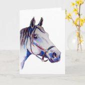 Waterverf van Arabische paarden Kaart (Gele Bloem)