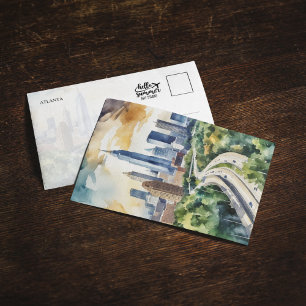 Waterverf van Atlanta Georgia Kaart