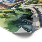 Waterverf van Atlanta Georgia Poster (Hoek)