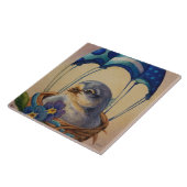 Waterverf van baby met blauw parachute tegeltje (Zijkant)