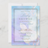 Waterverf van baby shower Butterfly en Blue Tulips Kaart (Voorkant)