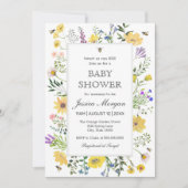 Waterverf van Baby shower van bijen en fijne wilde Kaart (Voorkant)