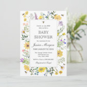 Waterverf van Baby shower van bijen en fijne wilde Kaart (Staand voorkant)