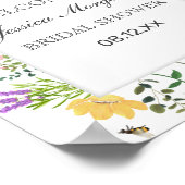 Waterverf van Baby shower van bijen en fijne wilde Poster (Hoek)