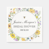 Waterverf van Baby shower van bijen en fijne wilde Servet (Voorkant)