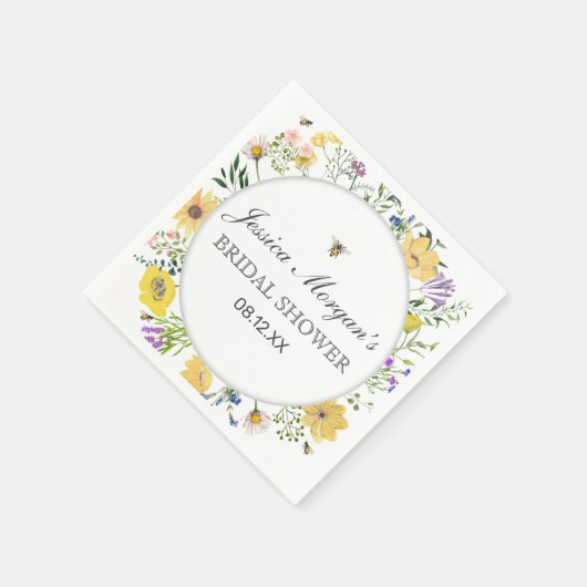 Waterverf van Baby shower van bijen en fijne wilde Servet (Hoek)