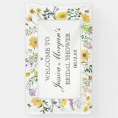 Waterverf van Baby shower van bijen en fijne wilde Spandoek (Verticaal)