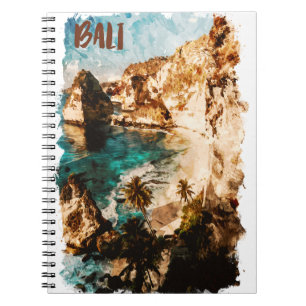 Waterverf van Bali Indonesia Asia Tropical Island Notitieboek
