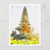 Waterverf van Bali Indonesia Travel Place Briefkaart (Voorkant)