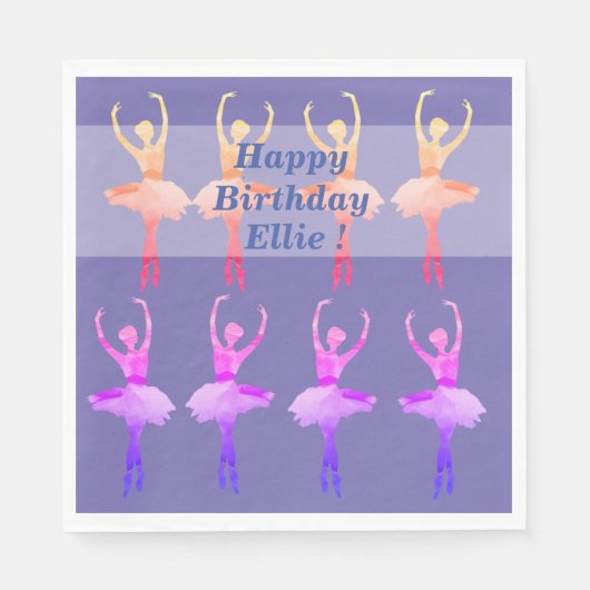 Waterverf van Ballerina Kunst Servet (Voorkant)