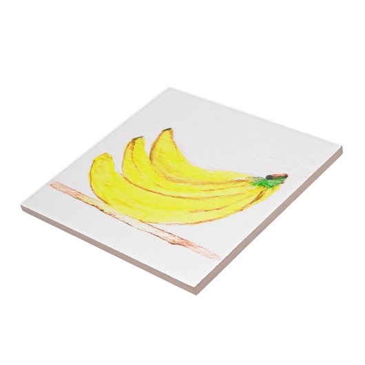 Waterverf van Bananas Kitchen Rustic Tropical Tegeltje (Zijkant)
