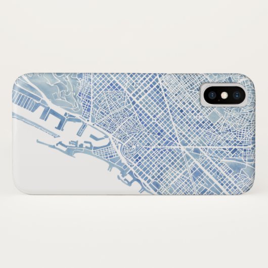 Waterverf van Barcelona Case-Mate iPhone Case (Achterkant (horizontaal))