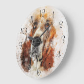 Waterverf van Basset hound Grote Klok (Hoek)