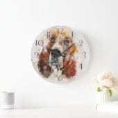 Waterverf van Basset hound Grote Klok (Huis)