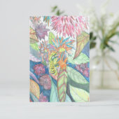 Waterverf van Bee & Flowers Bedankkaart (Staand voorkant)