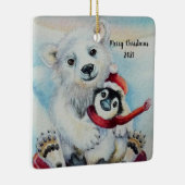 Waterverf van Beer van  van  van whimsical-pinguïn Keramisch Ornament (Rechts)