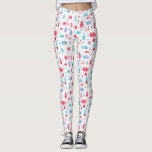 Waterverf van beetel leggings<br><div class="desc">Waterverf beestjes en kevers op een witte achtergrond in roze,  rode,  blauwe en turquoise. Ideaal voor entomologen en natuur liefhebbers! Originele kunst van Nic Squirrell.</div>
