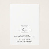 Waterverf van bergen en bomen, oorkaart visitekaartje (Achterkant)