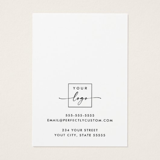 Waterverf van bergen en bomen, oorkaart visitekaartje (Achterkant)