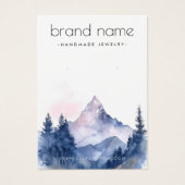 Waterverf van bergen en bomen, oorkaart visitekaartje (Voorkant)