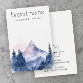 Waterverf van bergen en bomen, oorkaart visitekaartje