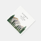 Waterverf van bergen Forest Wedding Servet (Hoek)