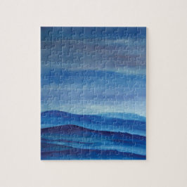 Waterverf van bergen Foto Puzzle met Gift Box Legpuzzel