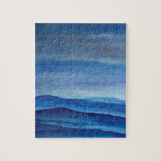 Waterverf van bergen Foto Puzzle met Gift Box Legpuzzel (Verticaal)