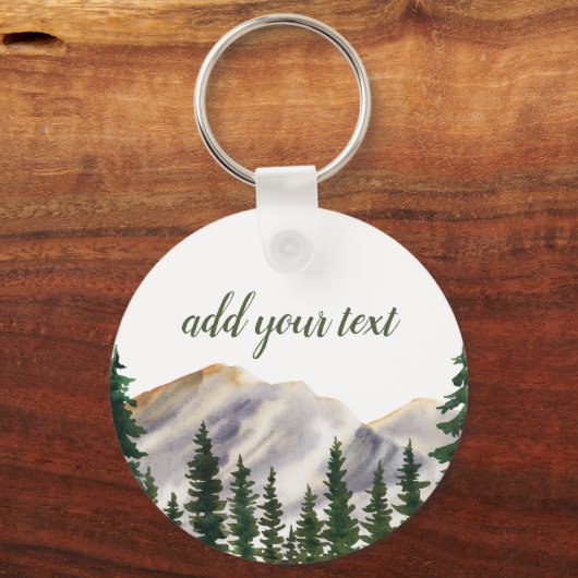 Waterverf van bergen sleutelhanger (Voorkant)