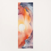 Waterverf van besneeuwde bergen onder zonsondergan yogamat (Voorkant)