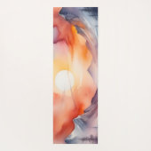 Waterverf van besneeuwde bergen onder zonsondergan yogamat (Achterkant)