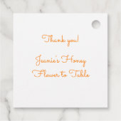 Waterverf van bijen en zonnebloemen bedankjes labels (Achterkant)