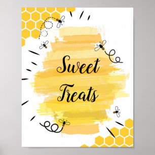 Waterverf van bijen Sweet Trets-teken Poster