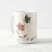 Waterverf van bijen, vlinder en papaver koffiemok (Voorkant links)