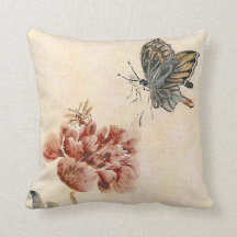 Waterverf van bijen, vlinder en papaver